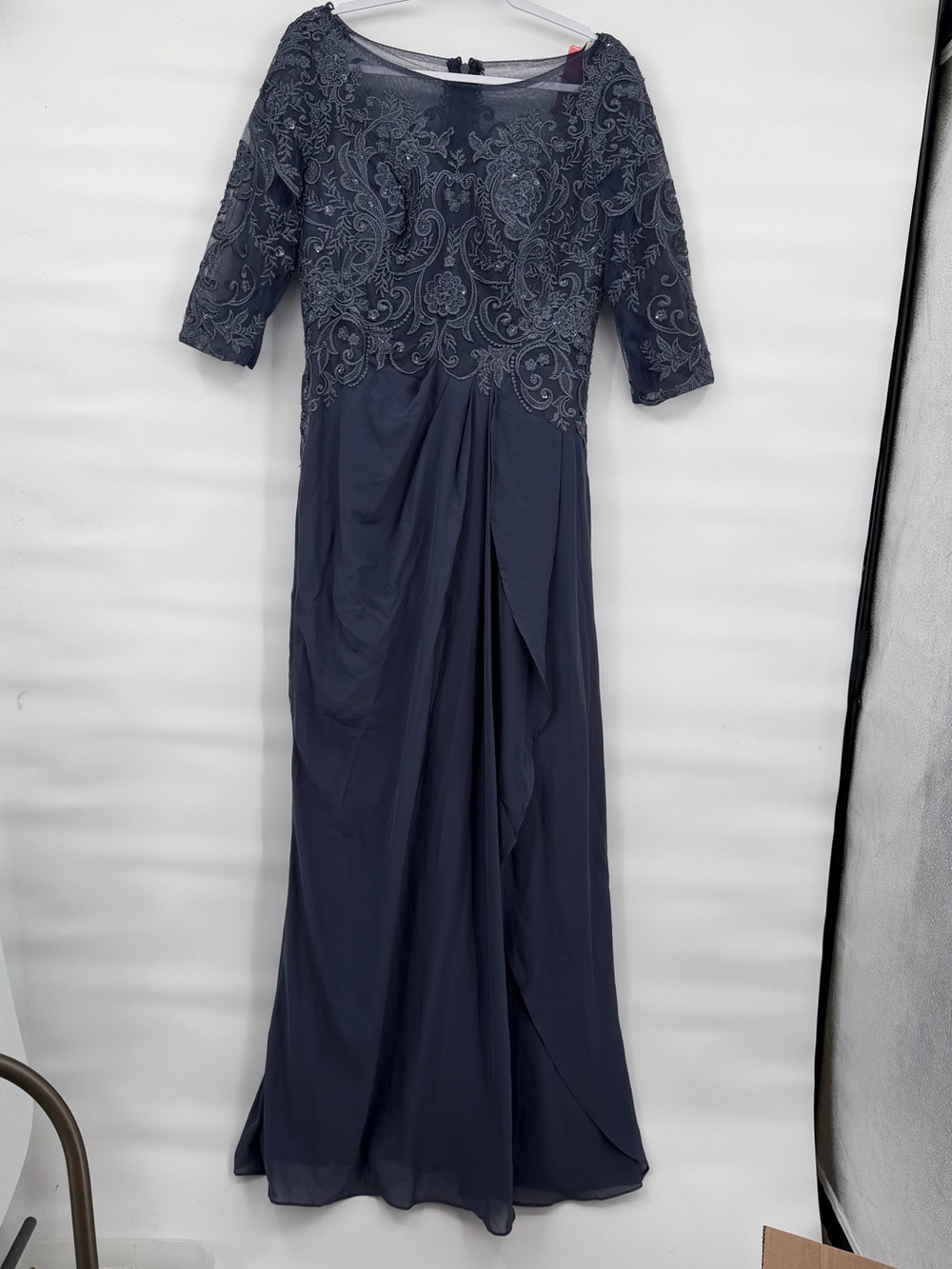 Jj’s House NWT stormy navy gray formal mother of the bride dress